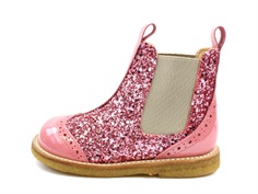 Angulus ancle boots rose/rose glitter with hole pattern
